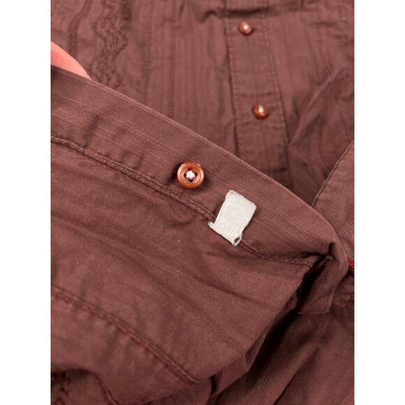 Guess SKU 513 Mens Maroon Short Sleeve Button Up Shirt Size XL - Picture 9 of 9